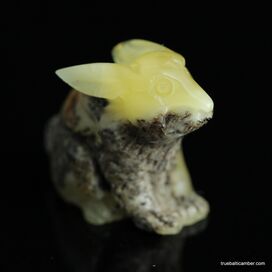 Carved Genuine BALTIC AMBER - Rabbit