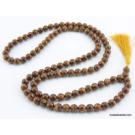 Tibetan Buddhist Mala Prayer 108 PRESSED Baltic amber beads