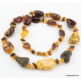 Large multi beaded Baltic amber necklace
