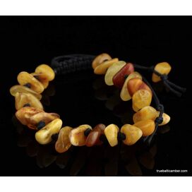 Vintage Egg Yolk beads Baltic amber bracelet 8in