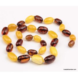 OLIVE beads Baltic amber necklace