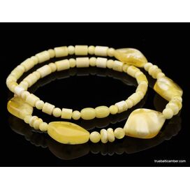 White composition Baltic amber necklace 21in