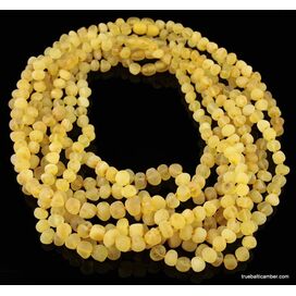 7 Raw butter BAROQUE Baltic amber adult necklaces