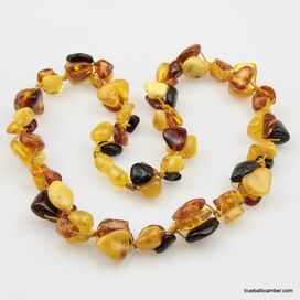 Triple BEANS Baltic amber arisan necklace 19in