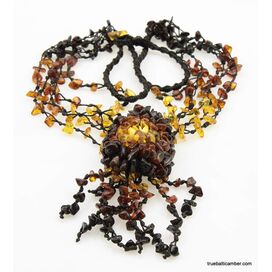 Handmade Artisan Genuine BALTIC AMBER Knotted Necklace