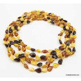5 Multi BEANS Baltic amber adult wholesale necklaces 17in