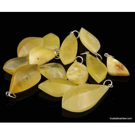 12 Butter Baltic amber CARVED silver pendants