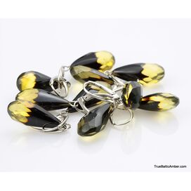 10 Faceted drops Baltic amber earrings