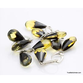 10 Faceted drops Baltic amber earrings