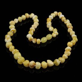 Butter BAROQUE beads Baltic amber necklace