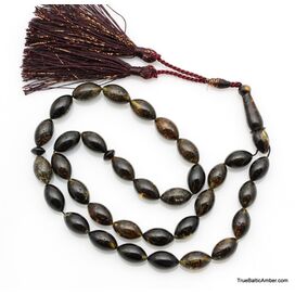 Large Islamic 33 Prayer Dark OLIVE Baltic amber beads rosary