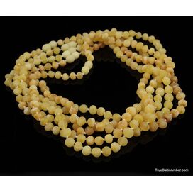 5 Raw Butter BAROQUE beads Baltic amber necklace