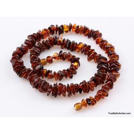 Cognac glossy nuggets Baltic amber necklace