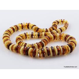 Multi BUTTONS Baltic amber necklace 25in