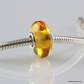 Honey Baltic amber PANDORA style bead