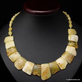 Butter pieces Baltic amber choker 18in
