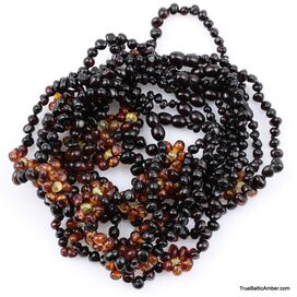 10 Flower BAROQUE Baby teething Baltic amber necklaces