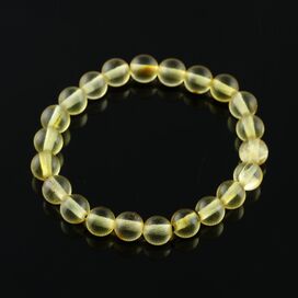 Lemon ROUND beads Baltic amber stretchy teething bracelet