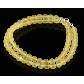 Lemon Raw ROUND beads Baltic amber necklace