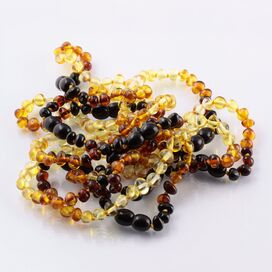 10 Rainbow BAROQUE Baltic amber teething bracelets 16cm