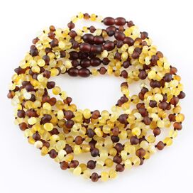 Multi BAROQUE Baby teething Baltic amber necklace