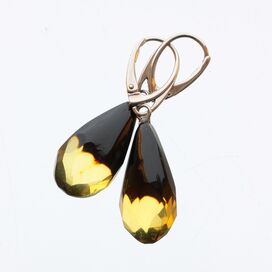 Faceted drops Baltic amber Silver Earrings