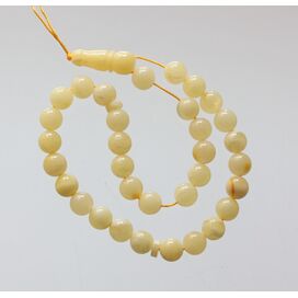 Islamic 33 Prayer Milk ROUND Baltic amber 7MM beads