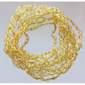 10 Unpolished Lemon BEANS Baby Baltic amber teething necklaces 33cm