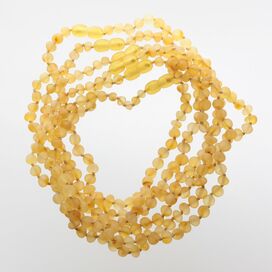 6 Raw Lemon BAROQUE teething Baltic amber necklaces 33cm