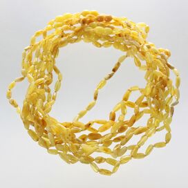 10 Butter BEANS Baltic amber adult wholesale necklaces 46cm
