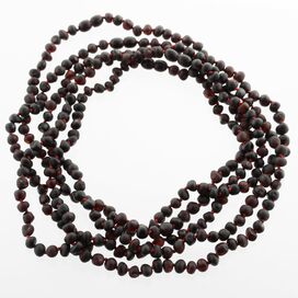 5 Raw Ruby BAROQUE beads Baltic amber adult necklaces 45cm