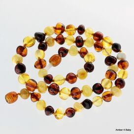 Multi BAROQUE beads Baltic amber necklace 45cm
