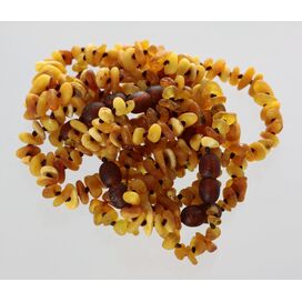 10 Raw Butter Mix CHIPS Baltic amber teething bracelets 14cm