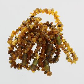 10 Raw Green CHIPS Baltic amber teething bracelets 14cm