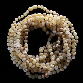 10 Raw Milk BAROQUE Baltic amber teething necklaces 28cm