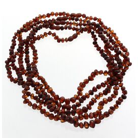 5 Raw Cognac BAROQUE beads Baltic amber adult necklaces 50cm