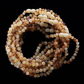 10 Raw Mix BAROQUE Baltic amber teething necklaces 32cm