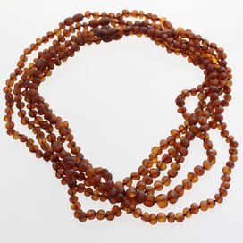 5 Raw Cognac BAROQUE beads Baltic amber adult necklaces 50cm
