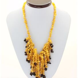 Multi line Baltic amber necklace 51cm