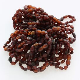 30 Raw Ruby BEANS Baltic amber teething bracelets 14cm