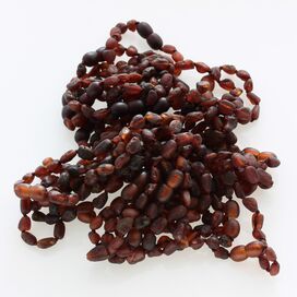 30 Raw Ruby BEANS Baltic amber teething bracelets 14cm