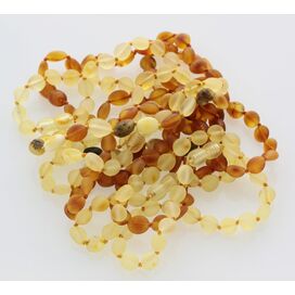 10 Raw BEANS Baltic amber adult bracelets 19cm