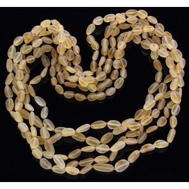 5 Raw Honey BEANS Baltic amber adult necklaces 55cm
