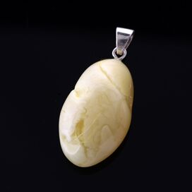 Free-shaped Baltic Amber Silver Pendant