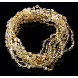 10 Lemon BEANS Baltic amber teething necklaces 33cm