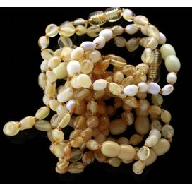 10 Milk BEANS Baltic amber teething Baby bracelets 14cm