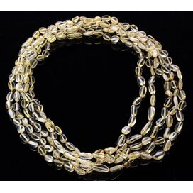 5 Lemon BEANS Baltic amber adult necklaces 50cm