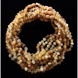 10 Raw Mix BAROQUE Baltic amber teething necklaces 35cm