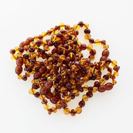 10 Multi BAROQUE Baby teething Baltic amber bracelets 16cm