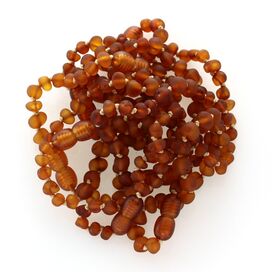10 Raw Cognac BAROQUE Baltic amber teething bracelets 14cm